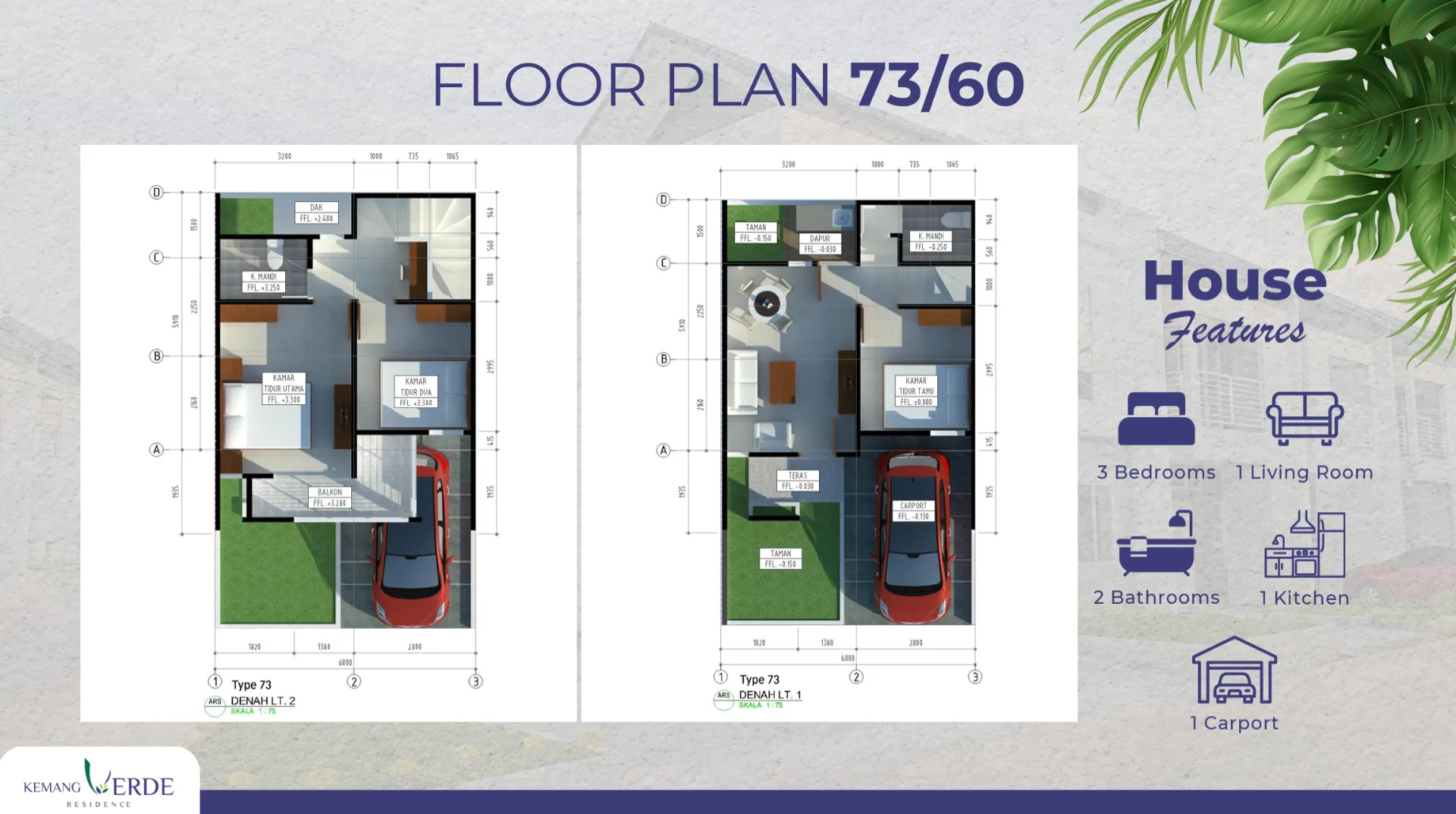 Kemang Verde Residence Tipe 73/60 2 Lantai - Foto 3